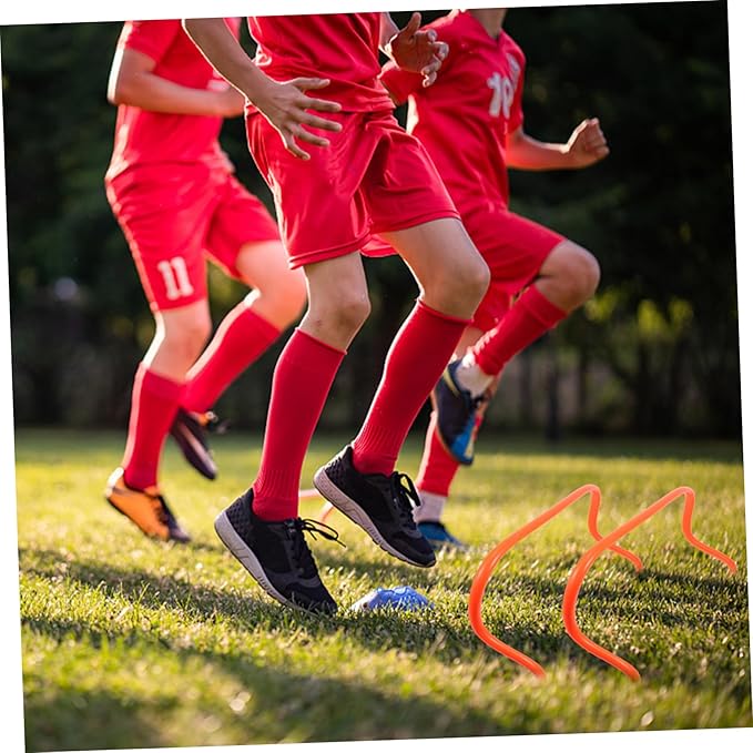 BESPORTBLE 5Pcs Durable Football Agility Hurdles Lightweight High Jumping Training Equipment for Soccer Outdoor Practice Strong Stability Bright Orange Color