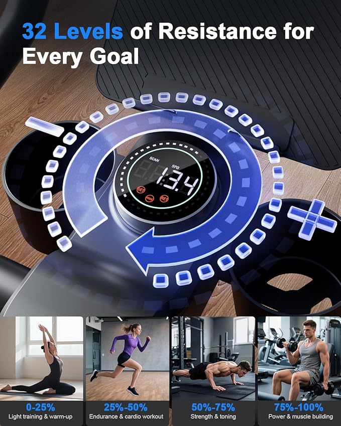 Superun Exercise Bike, Stationary Bikes for Home with Brake Pad, Low Noise Spin Bike with 300LBS Weight Capacity, Indoor Cycling for Home Gym with Pad Mount LCD Monitor and Cup Holder