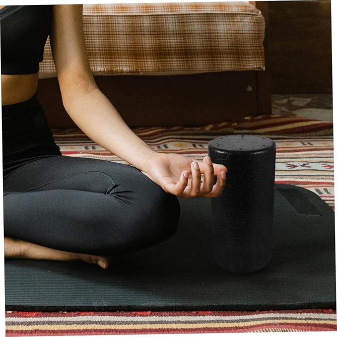 Happyyami Yoga Massage Roller Portable Foam Column for Muscle Relaxation Body Massage and Rehabilitation Lightweight Foam Roller for Balance and Flexibility Exercises Black