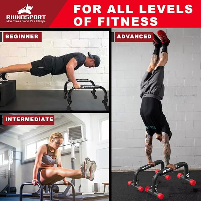 Parallettes Bars Dip Calisthenics Push Up Bars Calisthenics Equipment 10.2 in High 300Kg/661lbs Weight Capacity Strength Training Home Gym Workouts [19.6x10.2x10.2 in]