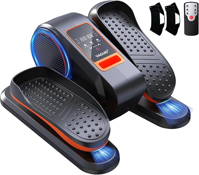 Under Desk Machine, Electric Elliptical Leg Exerciser for Senior, 13 Adjustable Speeds Quiet and Portable Seated Pedal Exerciser for Training with Remote Control
