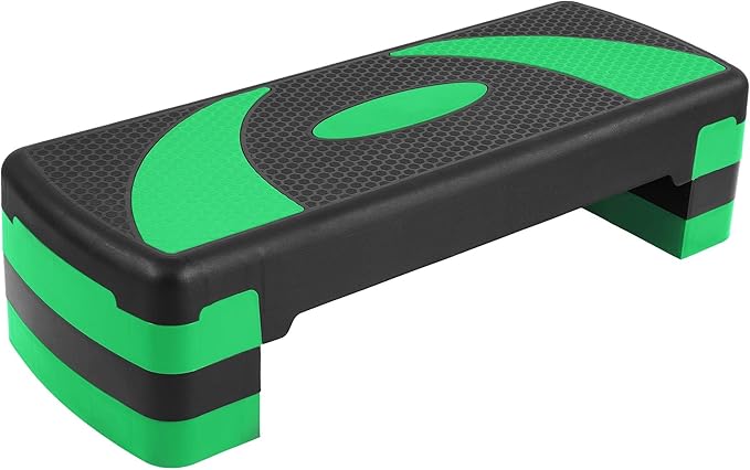 BalanceFrom Aerobic Step Platform Trainer with Adjustable 3-Level Risers, 400 Pound Weight Capacity – Non-Slip Exercise Stepper for Cardio, Strength, and Fitness Workouts at Home or Gym
