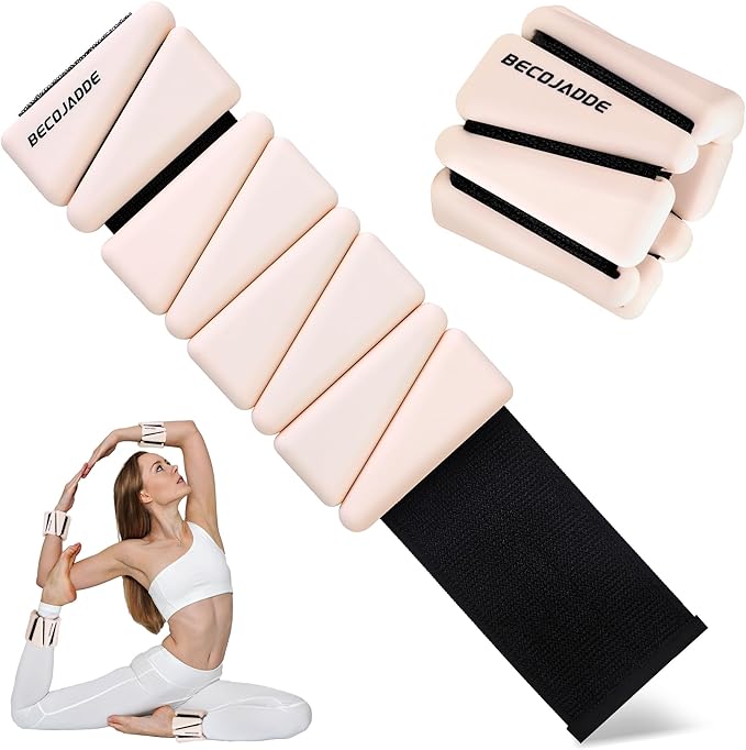Ankle Weights for Women Wrist Weights Set of 2 (1 lb/2 lb Each) Adjustable Arm Leg Weight for Womens Men Suitable for Walking Swimming Running Pilates Yoga Gym