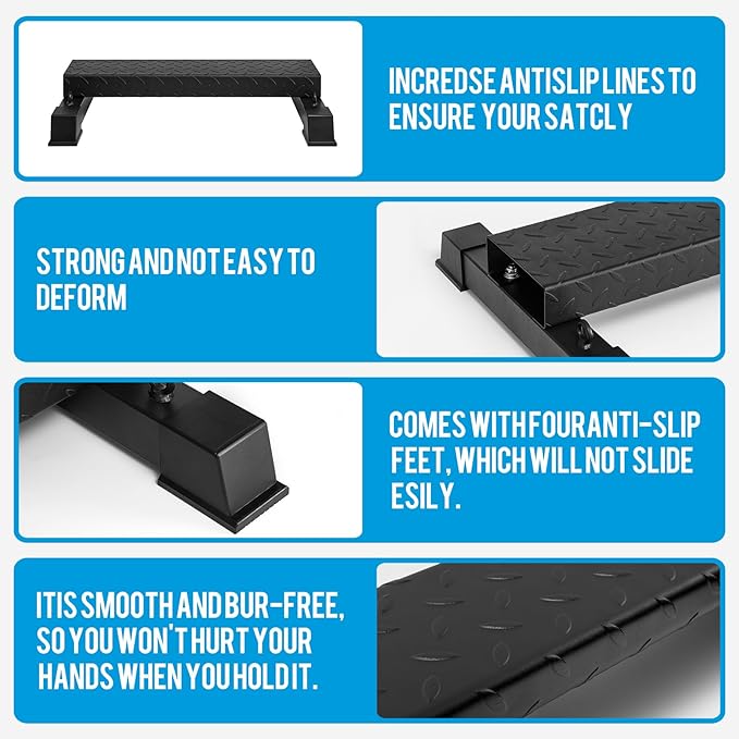 Steel Calf Raise Block – Heavy Duty Calf Stretch Platform for Seated & Standing Calf Raises, Calf Extension, Dumbbell Calf Raise & Leg Strength Training Equipment for Home Gym