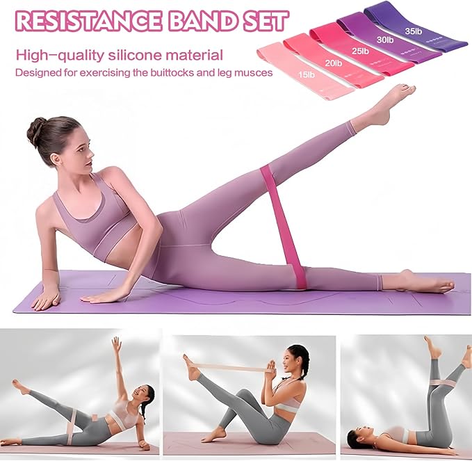 Qmint 13 PCS Pilates Essentials Kit for Women,Pilates Ring and Yoga Ball & Accessories, with Resistance Bands for Home Workouts,Pilates,Yoga