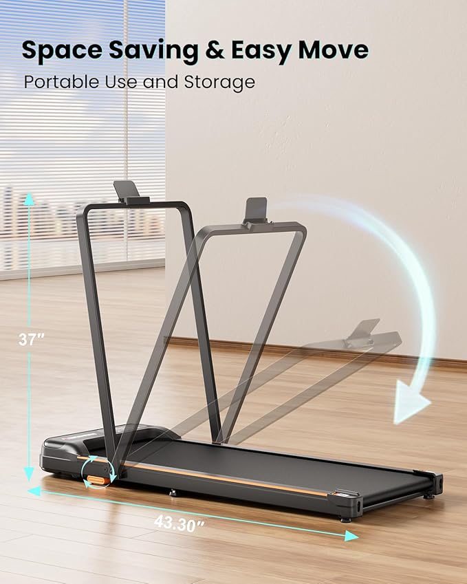 Walking Pad, Under Desk Treadmill with Incline for Home Office 2.5HP Portable Walking Treadmill with 265 Lbs Weight Capacity Walking Machine, Remote Control, LED Display