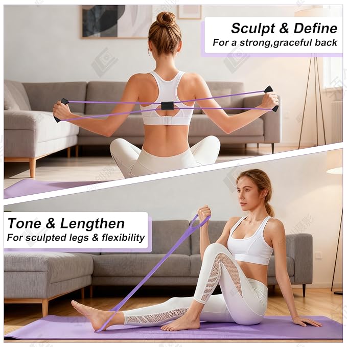 Pilates Equipment, Home Workout Pilates Ring Kit with Resistance Bands, 14'' Magic Circle, Mini Ball, Pilates Starter Kit for Strength, Toning and Flexibility, Workout Guide Included