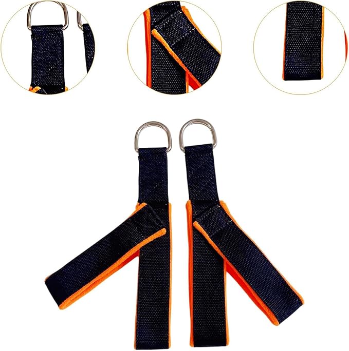 2Pcs Pilates Straps Reformer Straps D Ring Core Waist Back Leg Y Loops Fitness Straps Yoga Straps for Exercise Men Home Women