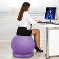 Yoga Ball Chair Office Ball Chair with Base & Pump, Stability Yoga Ball Seat for Back Pain Relief, Home Gym Exercise Ball Chair for Core Strength Training ( Color : Purple , Size : Diameter 75cm ( 29