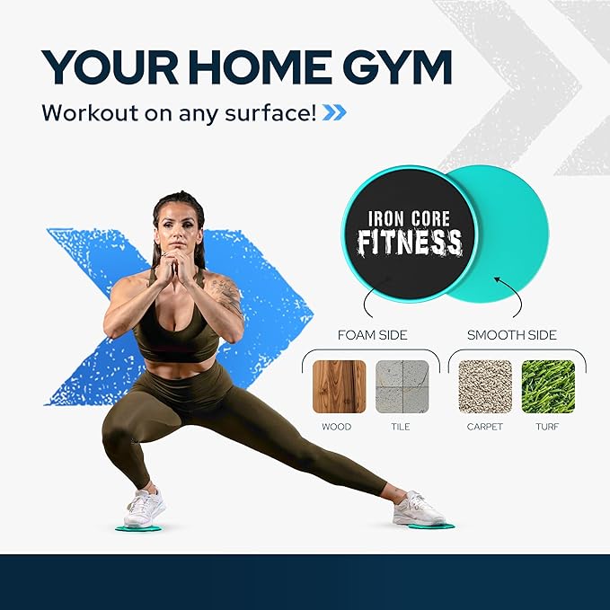 Core Sliders for Working Out 20 Disc (10 Set) Pack, Dual Sided Exercise Gliding Discs for Use on All Surfaces, Ultimate Core Trainer, Perfect for Group Training Classes, Gym & Home Total Body Workout