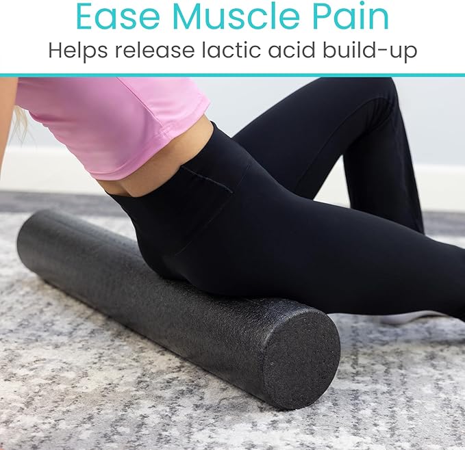 Vive High Density Foam Roller (36 inch) - Large Foam Roller for Exercise, Physical Therapy, Yoga, Pilates, Stretching - Pain Relief Massager for Trigger Point, Deep Muscle Massage, Myofascial Release