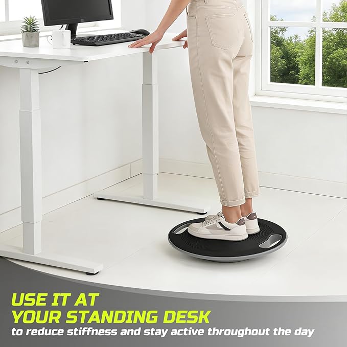 Wobble Aerobic Step Platform Balance Board with Non-skid Tpr Bump Surface, 360 Rotation for Stability Training, Versatile Home Gym Exercise Workout Step Aerobics Platform