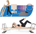 92" 2ND Gen Extended Pilates Reformer, Foldable Pilates Machine with Pilates Ring Circle & Headrest, Jumpboard, Dual Resistance Springs, Pilates Equipment for Home Workout, up to 500 lbs