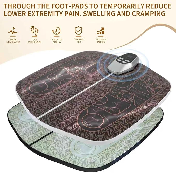 Transcutaneous Electrical Nerve Stimulator for Pain Relief, EMS Foot Stimulator for Increase Blood Flow Circulation,Temporarily Reduce Lower Extremity Pain.Gifts for Friends and Parents.