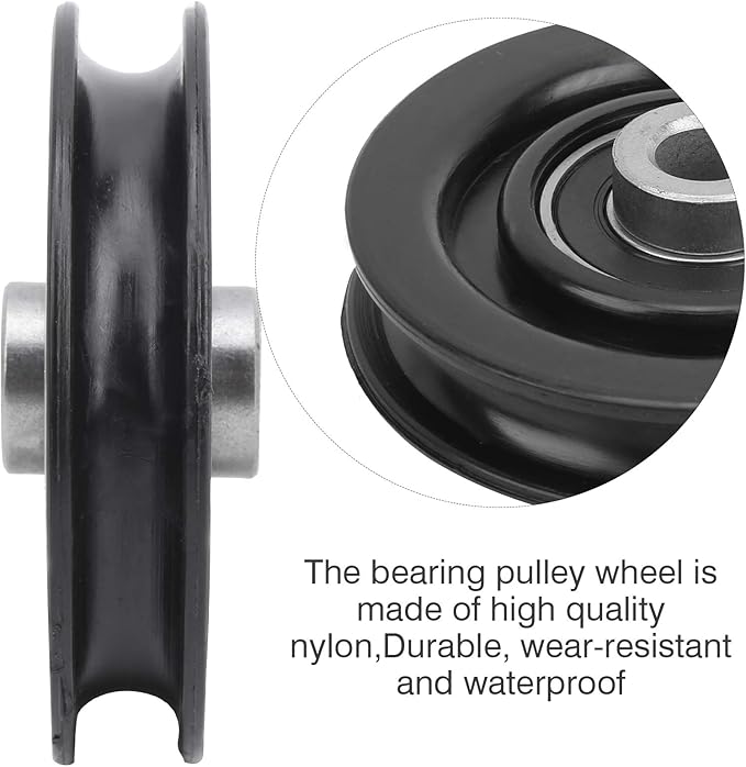 Alomejor 10pcs Nylon Iron Fitness Bearing Pulley Home Gym Attachments Exercise Strength Training Accessory