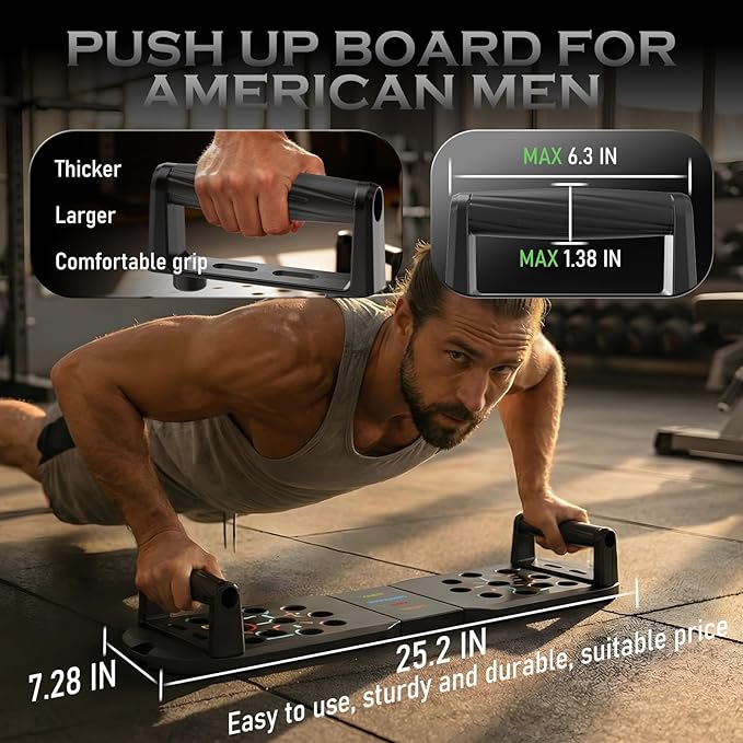 Push Up Board Fitness, Workout Home Gym Equipment, 20 in 1 Exercise Pushup Bar Handles for Floor, Strength Training Equipment for Men