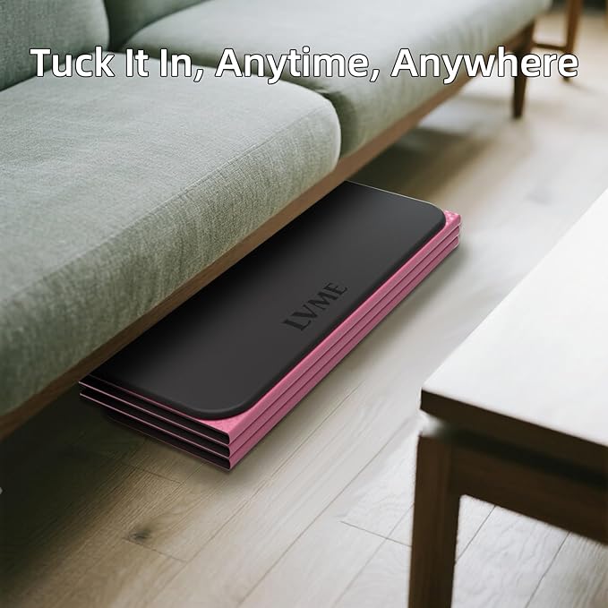 Foldable Yoga Mat, 0.32 inches Thick(8mm), SGS Certified, Non Slip, 71 x 24 inches, Foldable for Travel, Pilates, Camping, Environmental Sports Mat, Odorless TPE Material