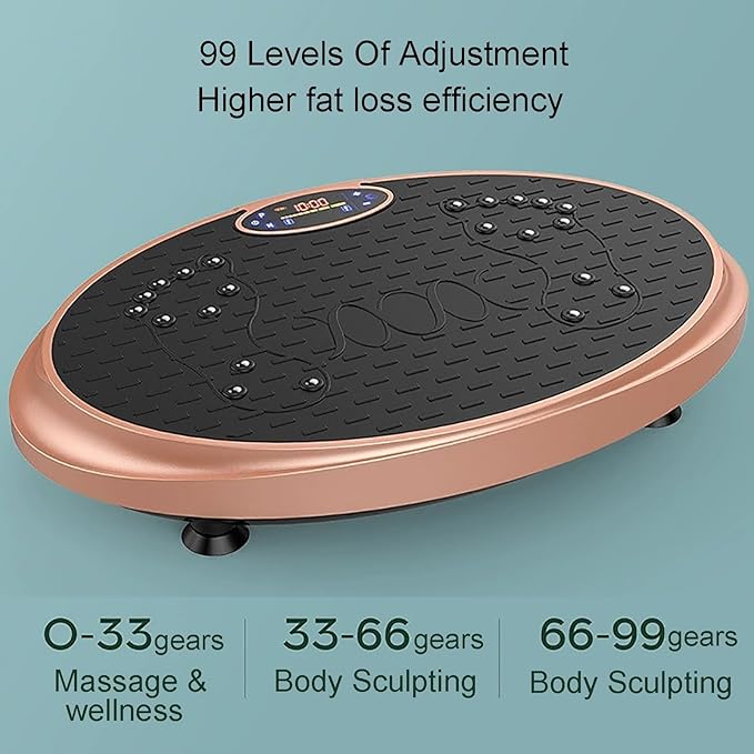 Vibration Plate Exercise Machine, Portable Full Body Vibration Platform, Vibration Plate for Lymphatic Drainage with Remote, for Weight Loss, Body Shaping and Fat Burning