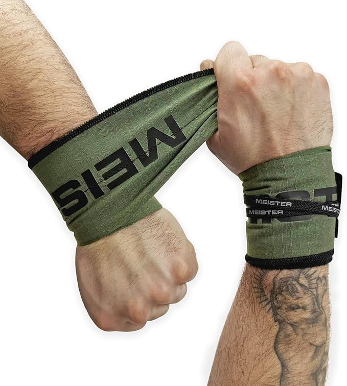 Meister Lockdown Wrist Wraps - Adjustable Non-Stretch Support for Weightlifting, Strength & Cross Training