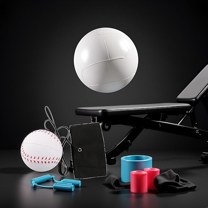 White Wrist Return Ball, Sports Wrist Balls on a String, Rubber Rebound Bouncy Wristband Balls on Elastic String Sports Reaction for Wrist Exercise or Play Tennis, Baseball（2.36 in）