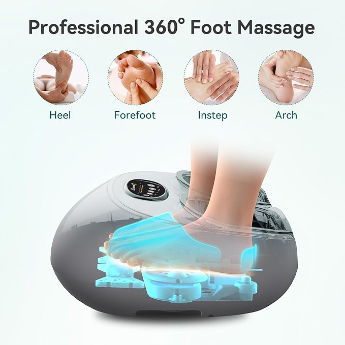 Snailax Shiatsu Foot Massager with Heat, Compression, Vibration, Electric Foot Massager Machine for Plantar Fasciitis, Neuropathy,Kneading, Foot Warmer with Remote Control, Size 13