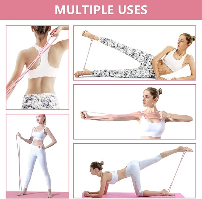 Figure 8 Resistance Band, Yoga Elastic Band Stretching Resistance Latex Rubber Fitness Exercise, Exercise Band for Home Workouts
