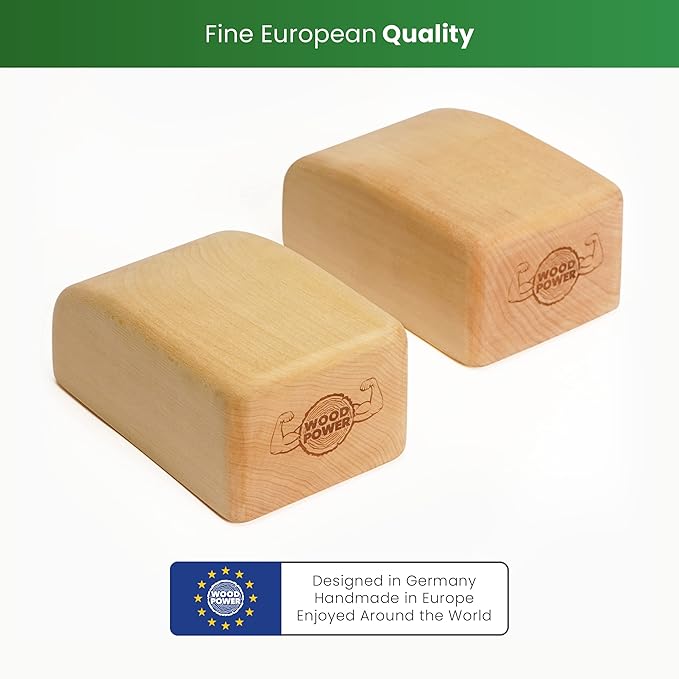 WOODPOWER BalanceBlocks - Handstand Blocks & Yoga Block in One - Bodyweight Training, Gymnastics, Acrobatics, Yoga, Yoga prop and accessory, Lightweight, Good for Travel, Premium European Quality (Pack of 2)