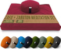 Bean Products Meditation Cushion Mat Set - Zafu Floor Pillow Organic Buckwheat Pillow + Cotton Filled Zabuton Prayer Pad - Meditation Pillow Yoga Knee Pad - Made in USA - 14" Round or 18" Oval