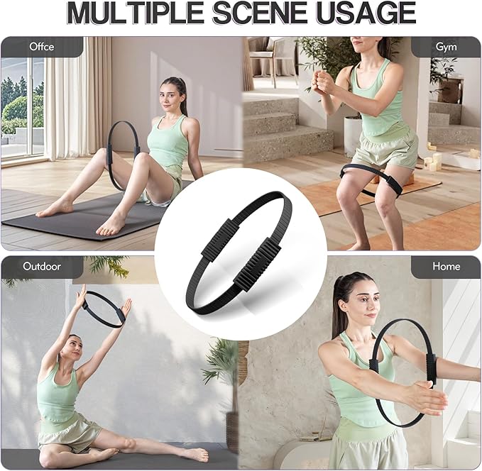 Pilates Kit, Pilates Ring and Ball Set with 5-Level Resistance Bands for Core Strength, Stretching, Toning & Full Body Home Workout Pilates Equipment