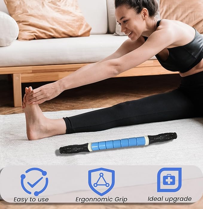 Muscle Roller Stick Ctwctr Massage Roller for Lymphatic Drainage, Cellulite Massager, Leg Massager for Circulation and Pain Relief, Deep Tissue & Trigger Point Massage
