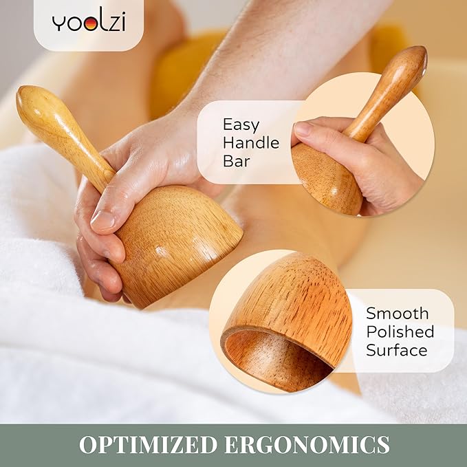 3 PCS Wood Therapy Massage Tools - Professional Maderoterapia Kit for Body Sculpting, Improving Circulation, and Muscle Relaxation