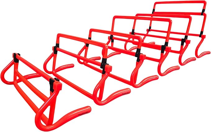 Adjustable Agility Training Hurdles, 5 Height Speed & Jump Hurdles, Portable Sports Equipment for Soccer, Football, Basketball, Kids & Athletes