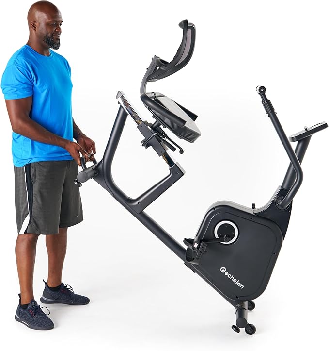 Echelon Recumbent Sport Bike – 16 Motorized & 10 Manual Resistance Levels, 21 Workout Programs, LCD Display, Heart Rate Sensors, Magnetic Flywheel, Ergonomic Swivel Seat, 264.5 lb Capacity – Home Cardio Exercise Bike