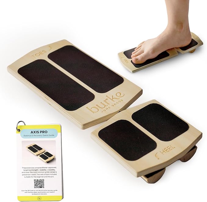 Slant Board Balance Board for Ankle & Calf Stretching – Single-Leg Axis Board for Physical Therapy, Rehab & Stability Training – Non-Slip Wooden Wobble Board