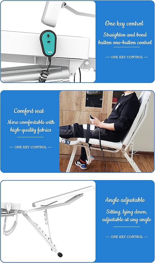 Electric Knee Rehabilitation Trainer, Stroke Hemiplegia Rehabilitation Training Equipment, Lower Extremity Bending and Straightening Training Chair, for Leg Function Recovery(Color:Right Leg)