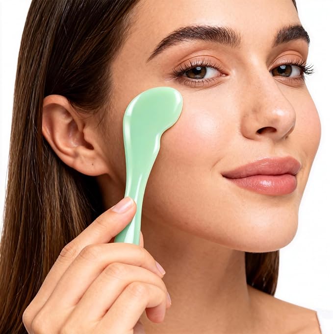 Stainless Steel Muscle Scraper Tool 6 in1 Gua Sha Facial Tools Body Gua Sha Tools Jade Stone Point Massage Tool Scraper Tool Massage Used for Face, Back, Legs, Arms,Neck,Shoulder