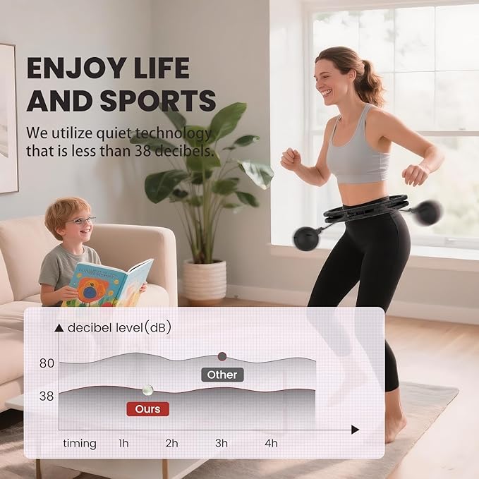 Weighted Infinity Exercise Hoop - 64in 30 Links Smart Hoop for Adult Weight Loss, Plus Size Low-Impact Fitness Hoop for Beginners & Women