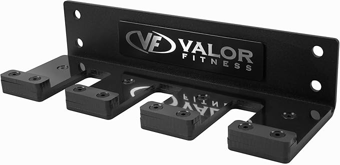 Valor Fitness Vertical Olympic Barbell Wall Mount Storage Rack for Home & Garage Gym - 3-Bar & 6-Bar Barbell Holder