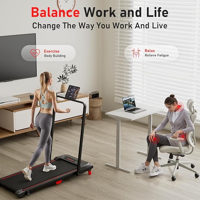 Walking Pad, Incline Walking Pad Treadmill, Under Desk Treadmills 265 Lbs Capacity, 2.5HP Low Noise Portable Running Machine for Home and Office, with LED Display, Remote Control