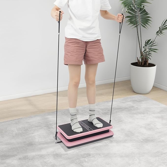 Vibration Plate Exercise Machine -Whole Body Workout Fitness Platform with Remote Control & Resistance Bands 1-99 Speed for Home Gym Whole Body Fitness