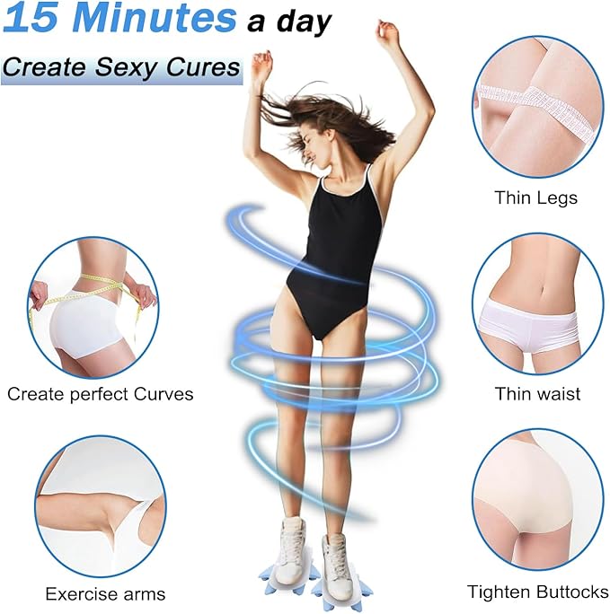 Ab Twister Board for Exercise with Cord Twist Waist Machine Waist Trainer Workout Equipment for Women Belly Fat Workout Equipment Full Body Toning Home Gym (Blue)