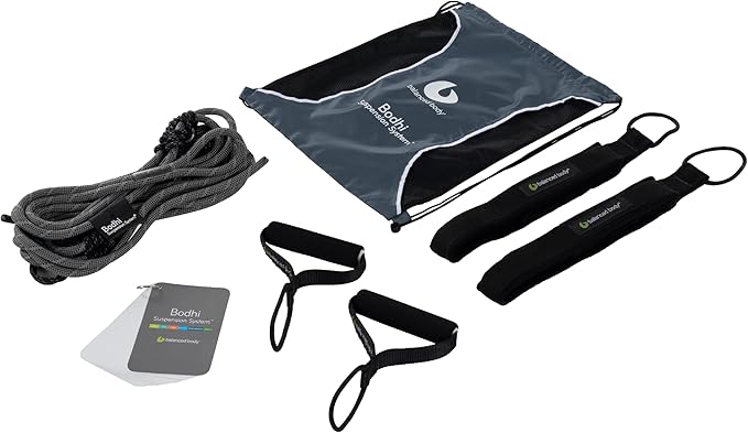 Balanced Body Bodhi Suspension System, Pilates Gym Equipment, Suspension Straps Exercise Equipment for Home Gym or Studio, Gray