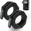 DMoose Fitness Barbell Clips 2 Inch (Pair) - Quick Release Olympic Barbell Clamps & Collars with Anti Slip TPR Grip for Secure Weightlifting and Powerlifting - Weight Clips for Bars at Home or Gym