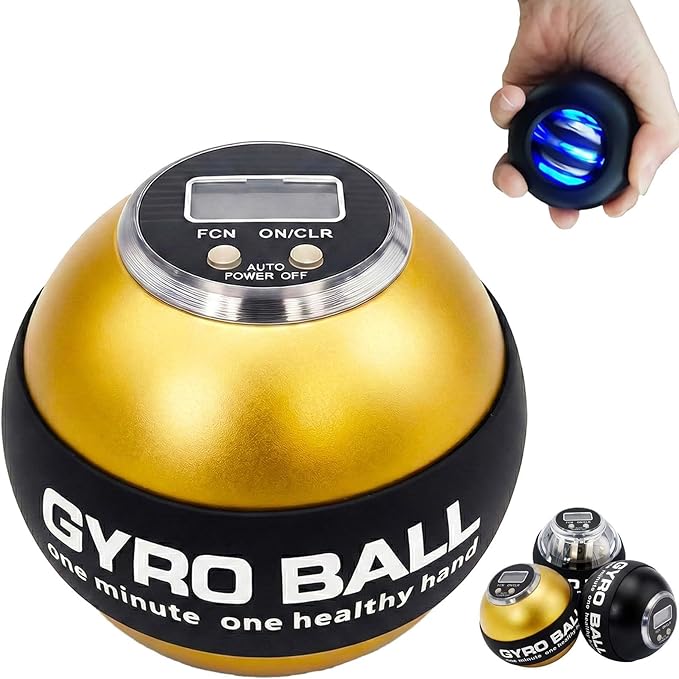 Torque Ball Hand Exerciser with Counter, 2026 Upgraded Metal Wrist Power Gyro Ball, Forearm Strengthener for Grip Strength, Gyroscopic Ball for Athletes, Gamers, Office Stress Relief