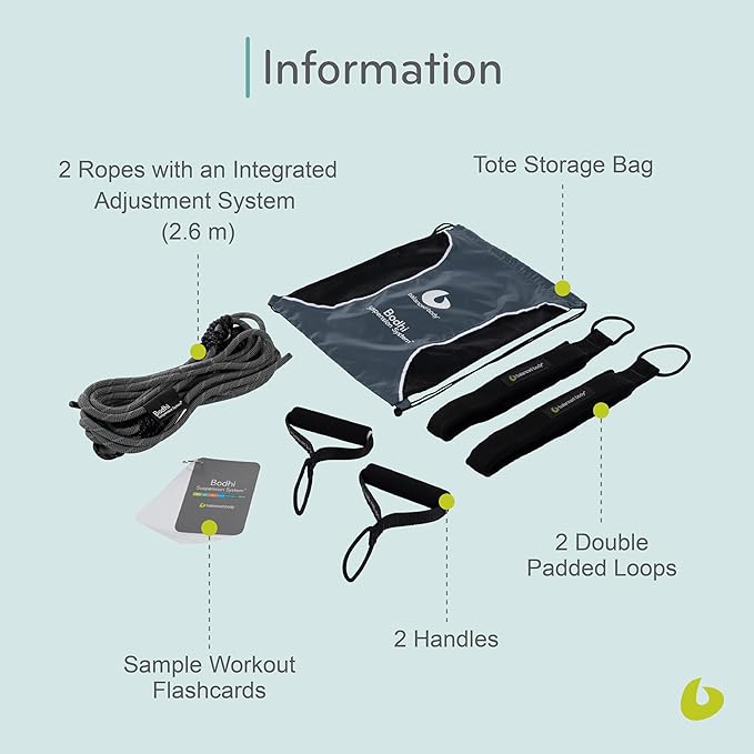 Balanced Body Bodhi Suspension System, Pilates Gym Equipment, Suspension Straps Exercise Equipment for Home Gym or Studio, Gray
