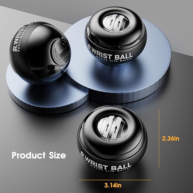 Wrist Trainer Ball Auto-Start Gyroscopic Forearm Exerciser Gyro Ball for Strengthen Arms, Fingers, Grip and Muscles