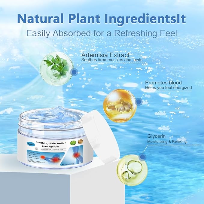 RVDU Soothing Massage Gel – Cooling Blue Gel with Natural Extracts, Fast Absorbing Formula for Back, Shoulder, Knee & Muscle Comfort, Non-Greasy (2PCS)