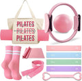 Pilates Kit for Home Workouts with Pilates Ring and Ball Set, Resistance Bands Set, Yoga Mat Bag, Yoga Straps, Figure 8 Resistance Band, Pilates Essentials Kit for Women, Beginners,Pilates Set Gift