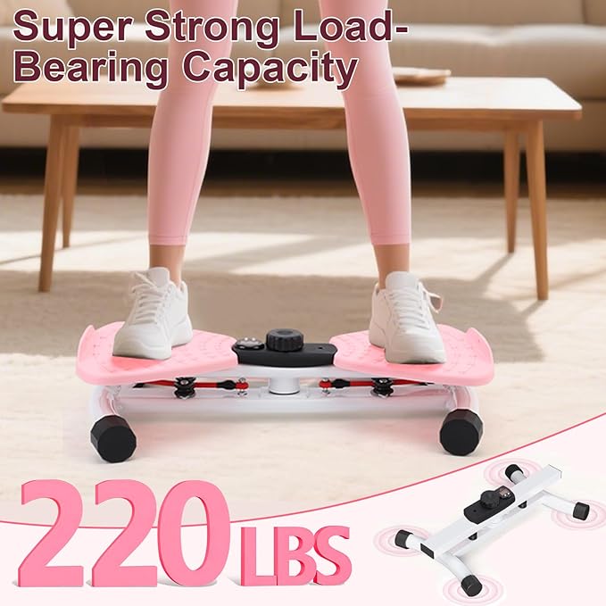 Waist Board, Noiseless Waist Machine, Adjustable Exercise Twist Board, Waist Sculptor Twist with Digital Display, 220.5 Lbs Load Capacity