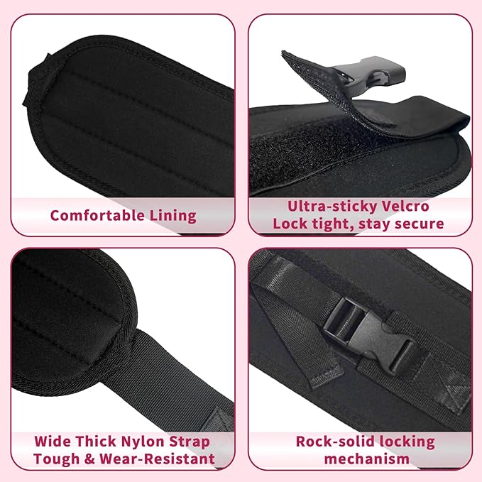 Pro Portable Hip Thrust Belt - Premium Booty Builder for Dumbbell & Kettlebell Workouts | Gym, Home & Travel Glute Trainer | Lightweight & Foldable Design | Attached is a Velcro badge |Slip-Resistant Padding for Hip Protection (Black)